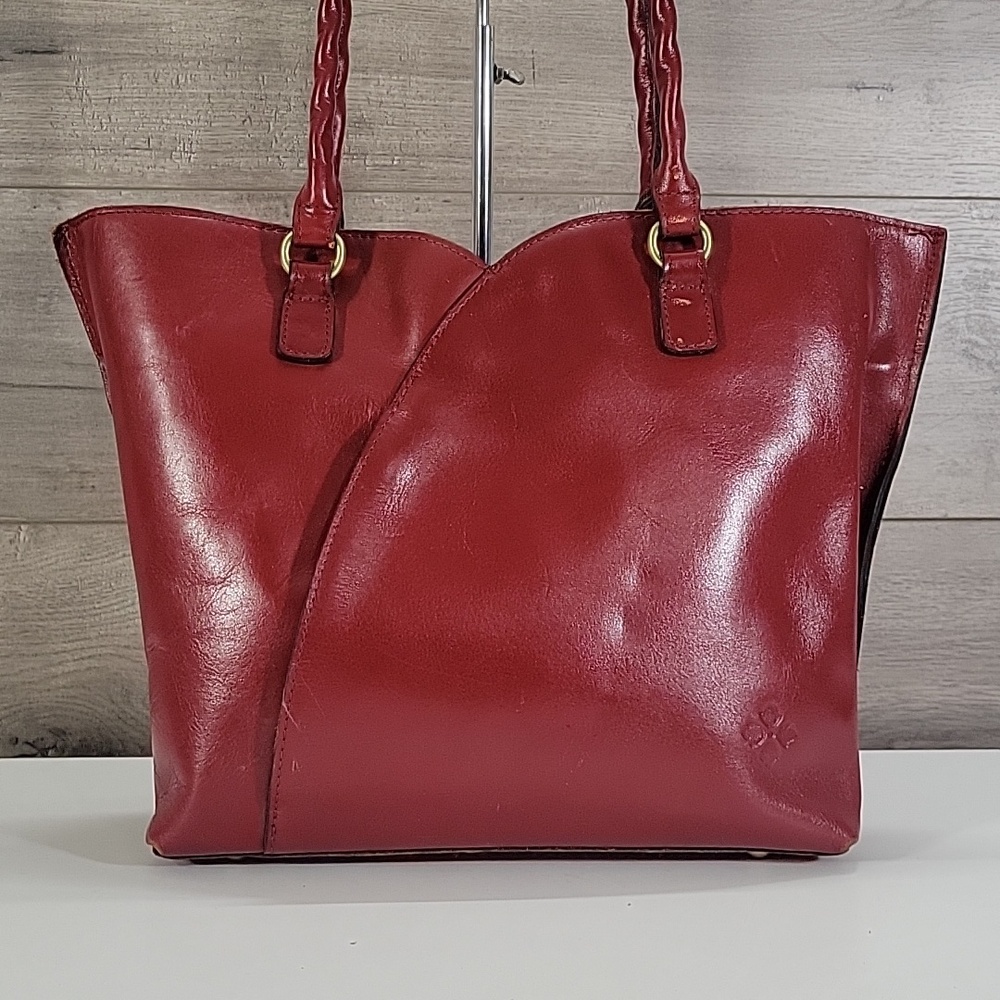 Patricia Nash Red Floral Embossed Leather Tote Bag - Picture 4 of 13
